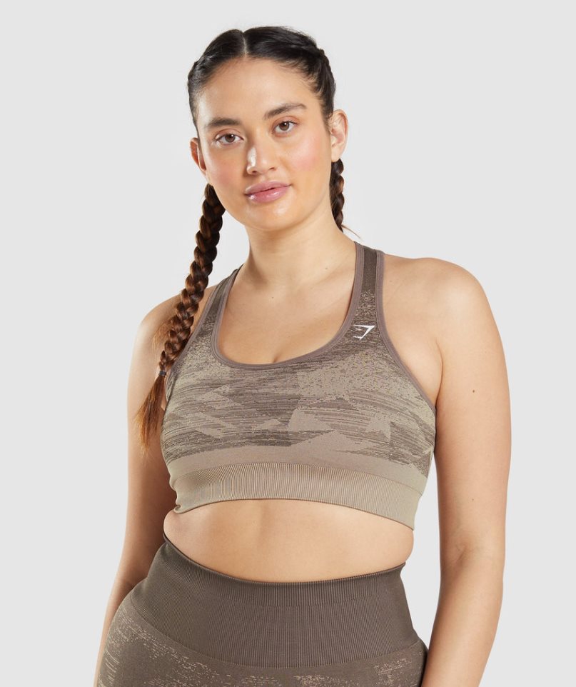 Staniki Sportowe Gymshark Adapt Ombre Seamless Damskie Brązowe | PL 987NRK